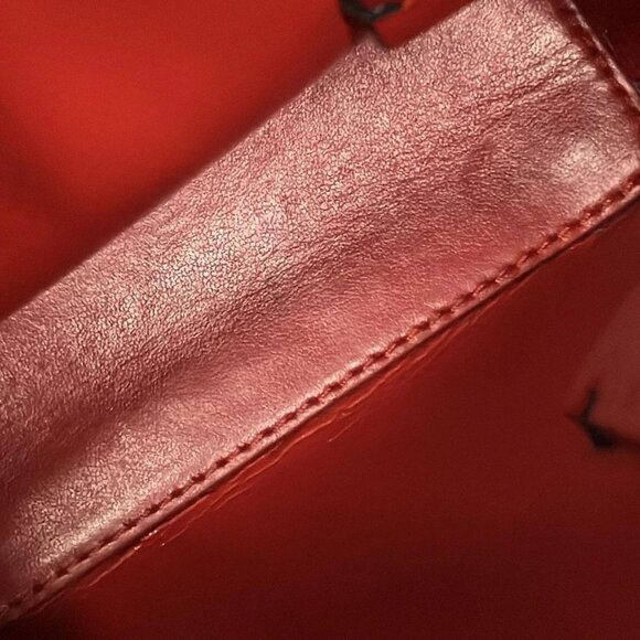 Auth CHRISTIAN LOUBOUTIN Cabata N/S Mini Black Red Leather Rubber Tote Bag - Picture 14 of 16